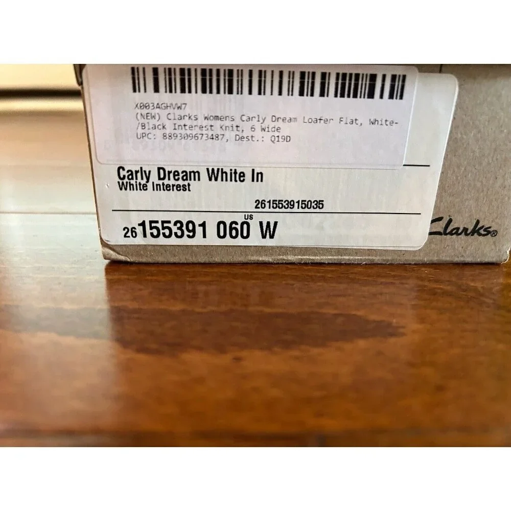 Clarks NWT‎ Carly Dream Loafer White Interest Polka Dot Knit 6 W Soft NEW